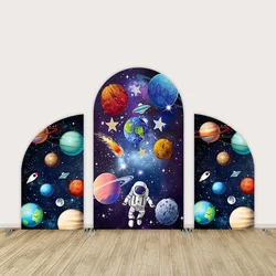 Outer Space Theme Astronaut Arch Backdrop For Kids Boy Birthday Party Rocket Planet Chiara Arched Wall Background