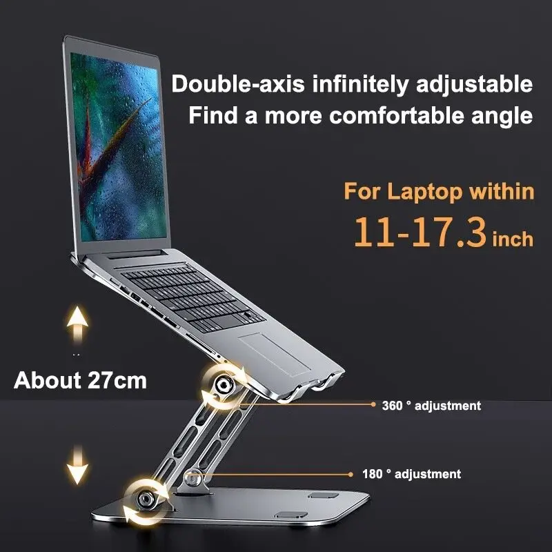 Foldable Laptop Holder Stand Adjustable  Tablet Bracket Holder Aluminum Alloy Anti Slip for 10-17 Inch Notebook