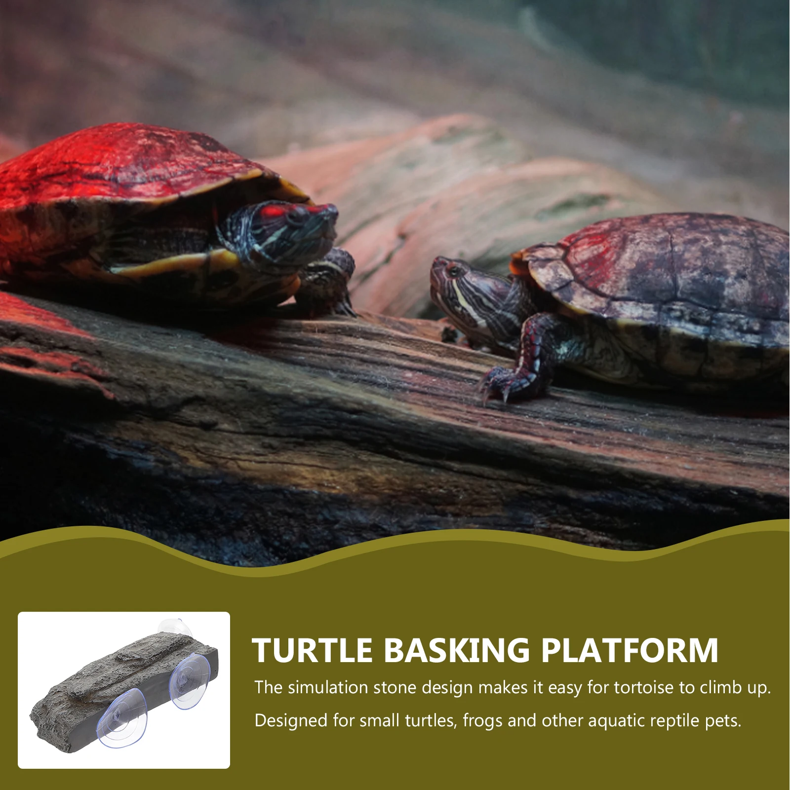 

Turtle Basking Platform Dock Turtle Tortoise Habitat Simulation Stone Climbing Resting Platform Adjustable Suction Cup Reptile
