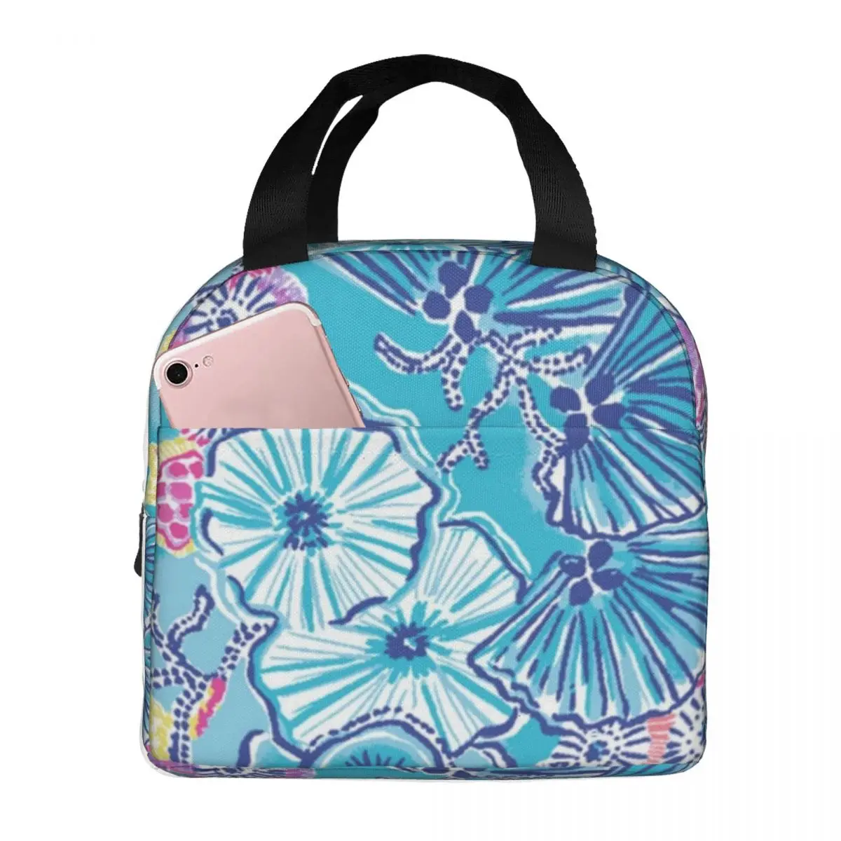 Lily Pulitzer Lunch Bags Insulated Bento Box Portable Lunch Tote Leakproof Picnic Bags Cooler Thermal Bag for Woman Kids School