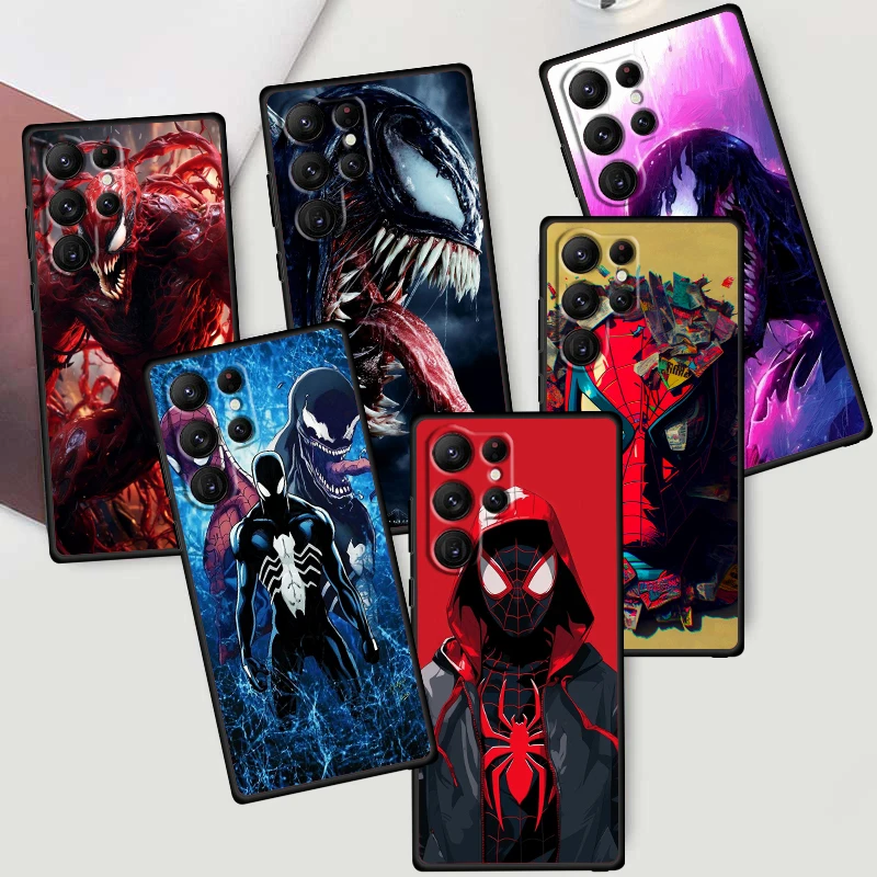 

Venom Spider Man Cool Marvel For Samsung Galaxy S24 S23 S22 S21 S20 FE S10 S10E Plus Ultra Pro Lite 5G Black Soft Phone Case