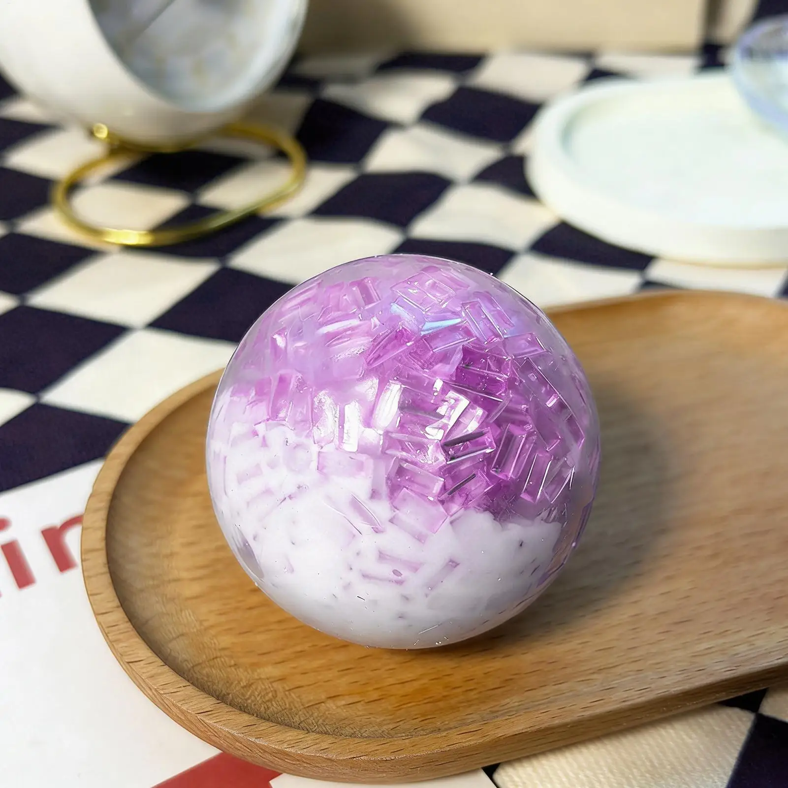 Soft Crushed Ice Squeeze Ball Toy TPR Shapeable Stress Relief Toy Crystal Ice Cracked Sensory Fidget Toy For Stress Anxiety