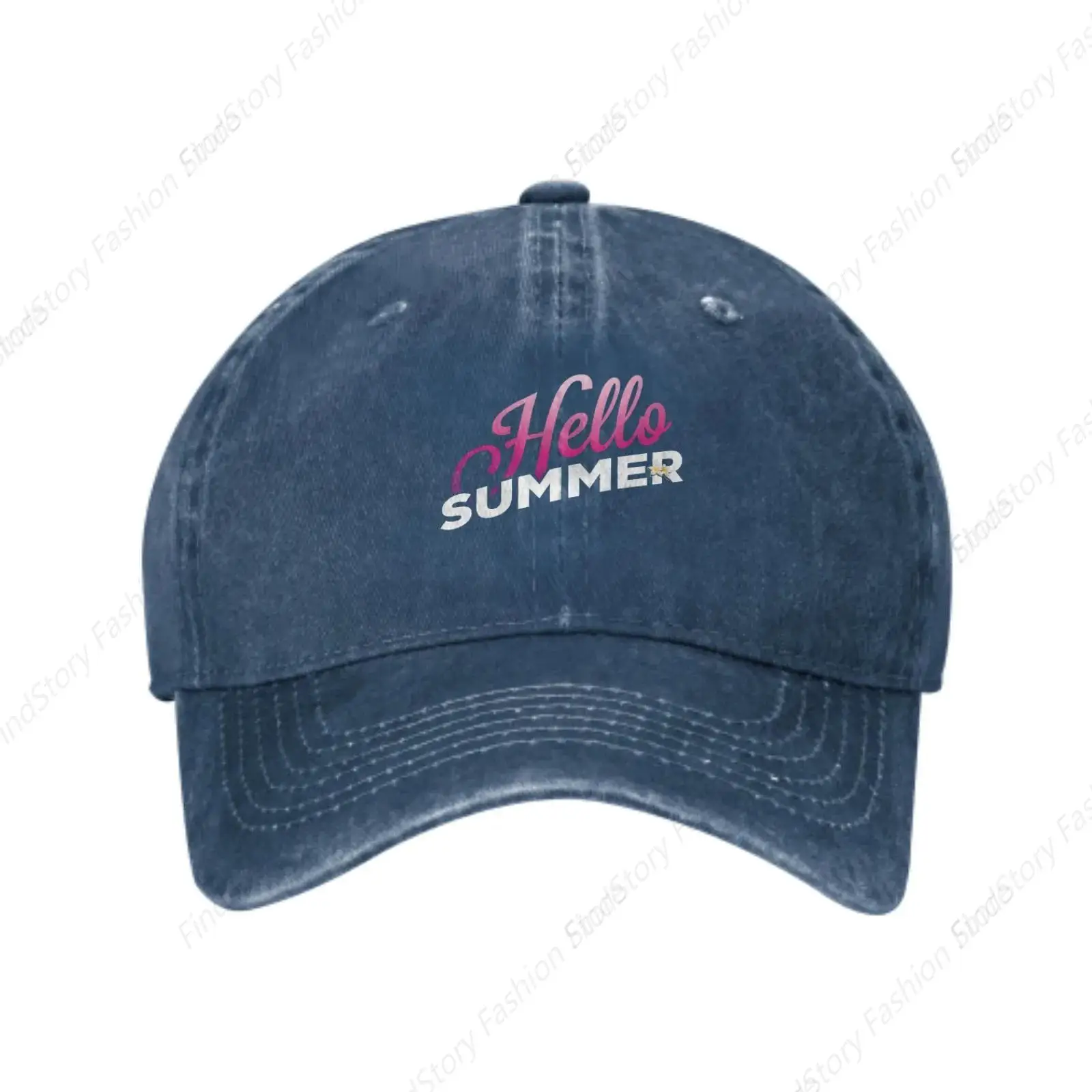 

Hello Summer Baseball Cap Trucker Denim Golf Dad Hat Cotton Adjustable Fishing Daily Outdoor Sports Travel All Seasons