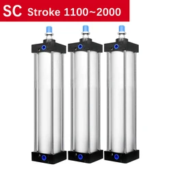 SC Long Stroke Double Acting Standard Air Pneumatic Cylinder 40/50/63/80/100/125/mm Bore, 1100/1200/1300/1400/1500/1600/2000mm