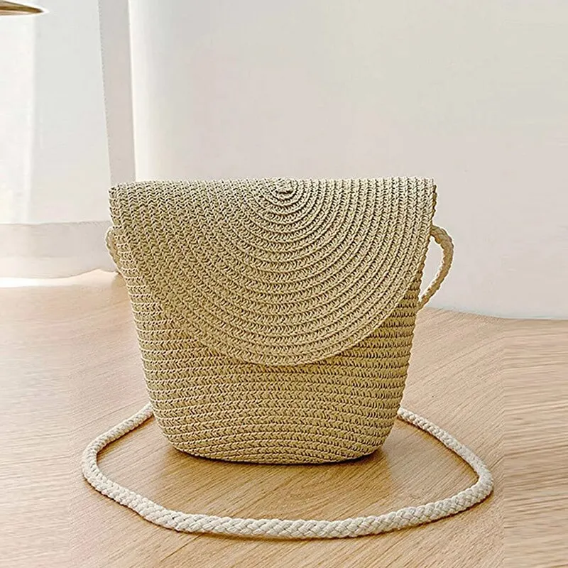 Straw Bag Women Woven Beach Crossbody Bag For Ladies Cute Shoulder Small Handbag