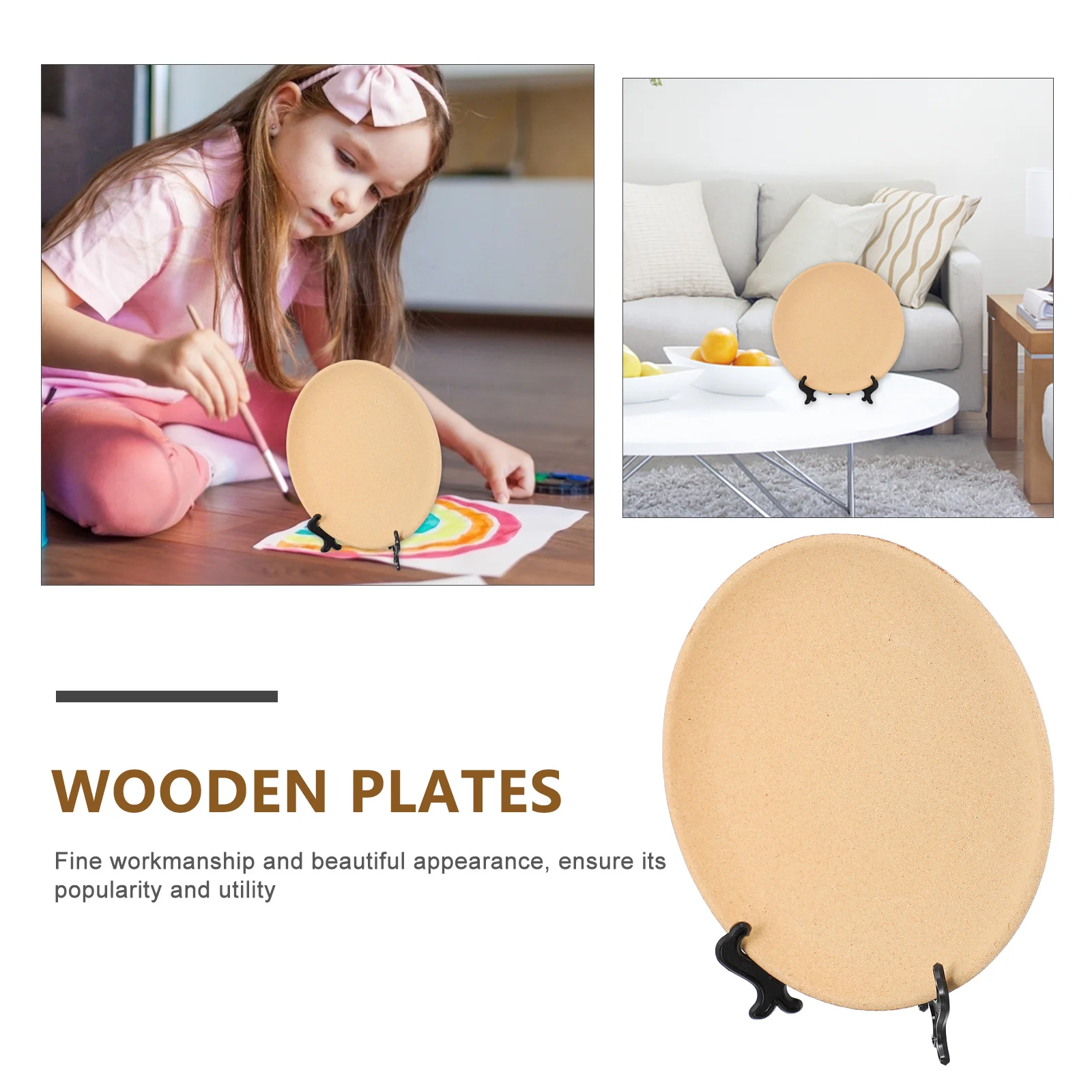 

Wooden Plate Accessories Trays for Decor Dining Serving Dishes Farm House Decorations Home Food Display DIY Craft