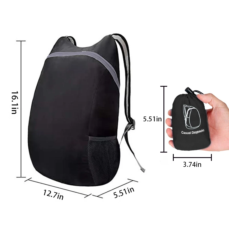 Zaino pieghevole leggero da esterno Zaino portatile casual di grande capacità resistente ai graffi e all'usura