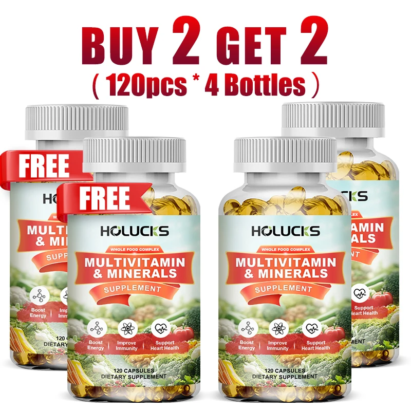 HOLUCKS Multivitamins & Multiminerals Supplement with Methylated Vitamins Chelated Minerals for Energy, Focus & Immune Health