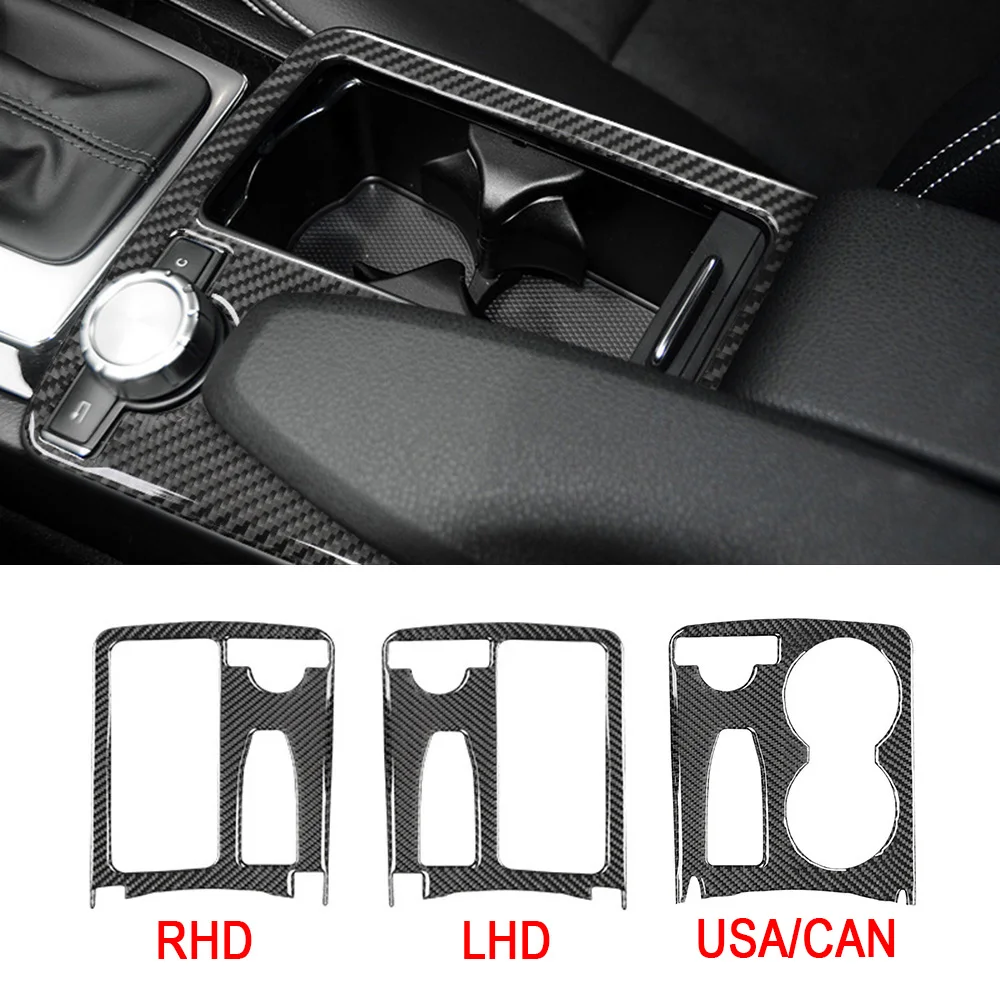 For Mercedes Benz C Class C63 W204 C204 S204 C200 C300 Car Cup Holder Panel Trim Cover Interior Frame Decoration Sticker Styling