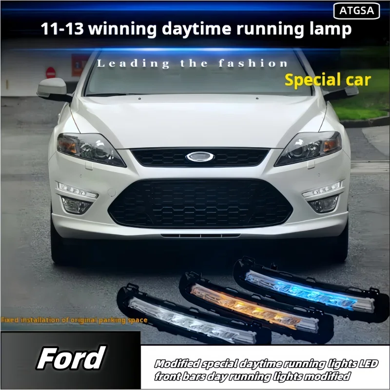 ATGSA 11-13 لسيارة Ford Mondeo Win أضواء الجري النهارية الخاصة المعدلة LED تعديل أضواء النهار الأمامية #2