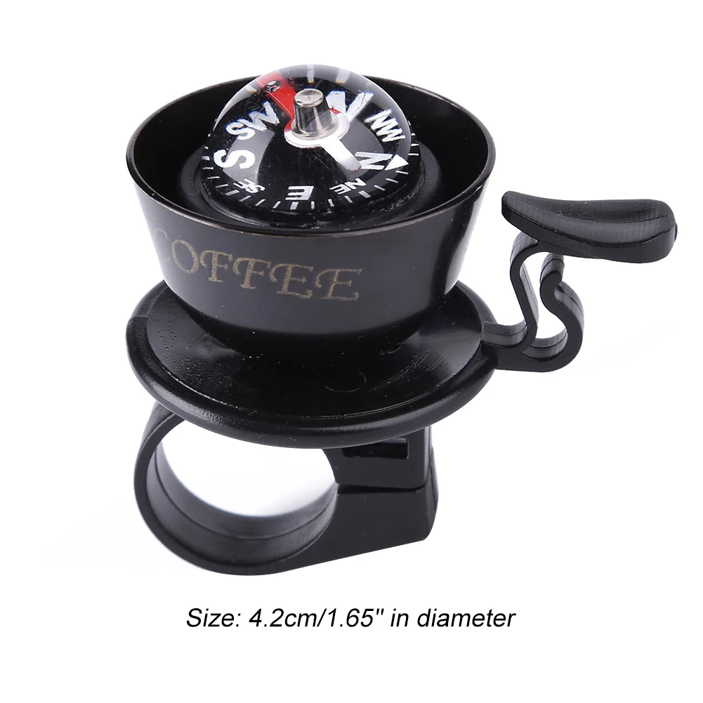 جرس بوصلة صغير للدراجة الرجعية من سبائك الألومنيوم جرس الدراجة المقود القرن الدائري إنذار الطريق الجبلية دراجة سكوتر كهربائي قابل للطي