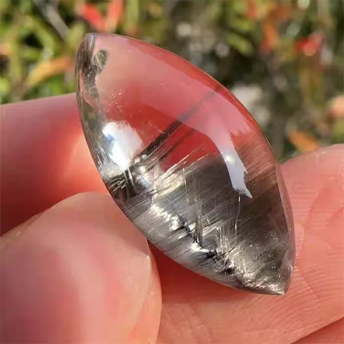 Natural Brookite Platinum Rutilated Quartz Pendant Bead Women Men 25x12x9mm Jewelry Fashion AAAAAA
