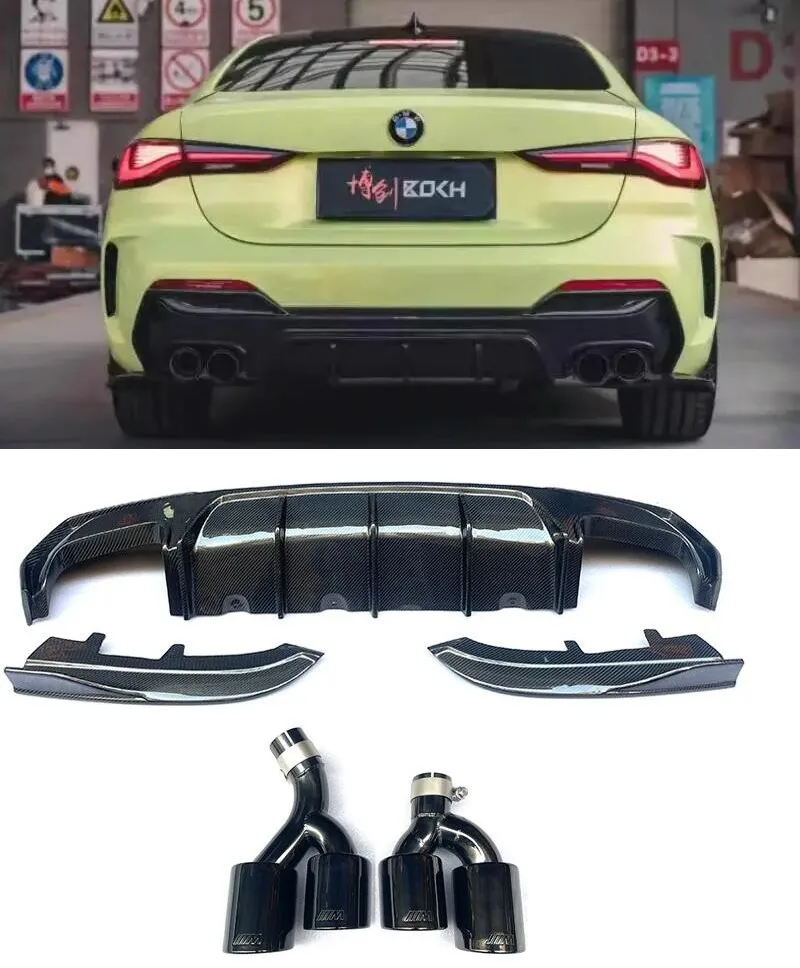 

For BMW 4 Series G22 G23 MT Real Carbon Fiber Rear Diffuser Bumper Lip Exhaust Spoiler Car Body Kit 2020+