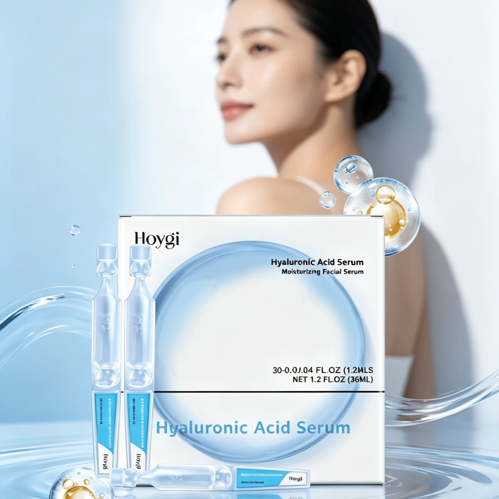 Hoygi Moisturizing Facial Serum Relieve Dryness Soft Smoothing Skin Soothing Reduce Dullness Refreshing Face Essence 30 Pieces