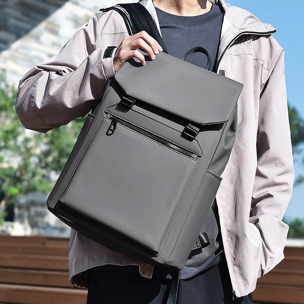 Nylon fabric simple men's business waterproof backpack, high-end wear-resistant large-capacity travel bag