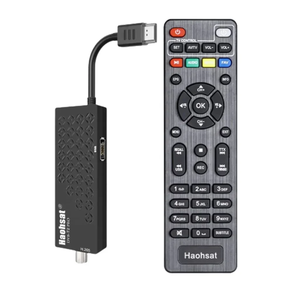

NEW Haohsat DVB-T2Pro TV Stick 4K HEVC DVB Digital Terrestrial Decoder DVB T2 TV HD Tuner H.265 WIFI Set-Top Box DVB C T2 TV Sti