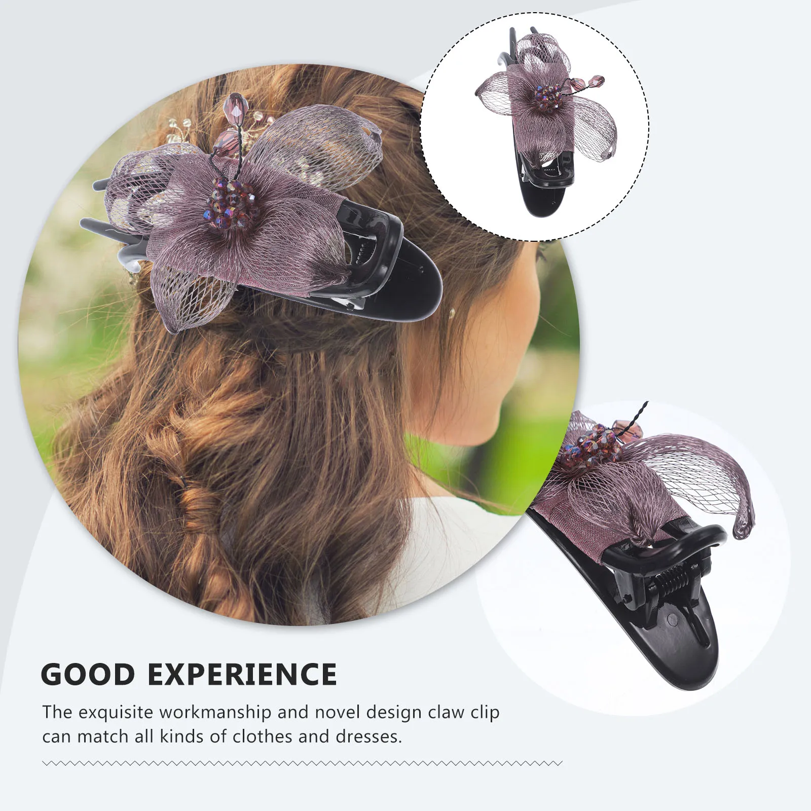 

Duck Bill Clip French Claw Clips For Thick Hair Silk Flower Barrette Women Hair Accessories Wedding Prom Styling Flat Clip