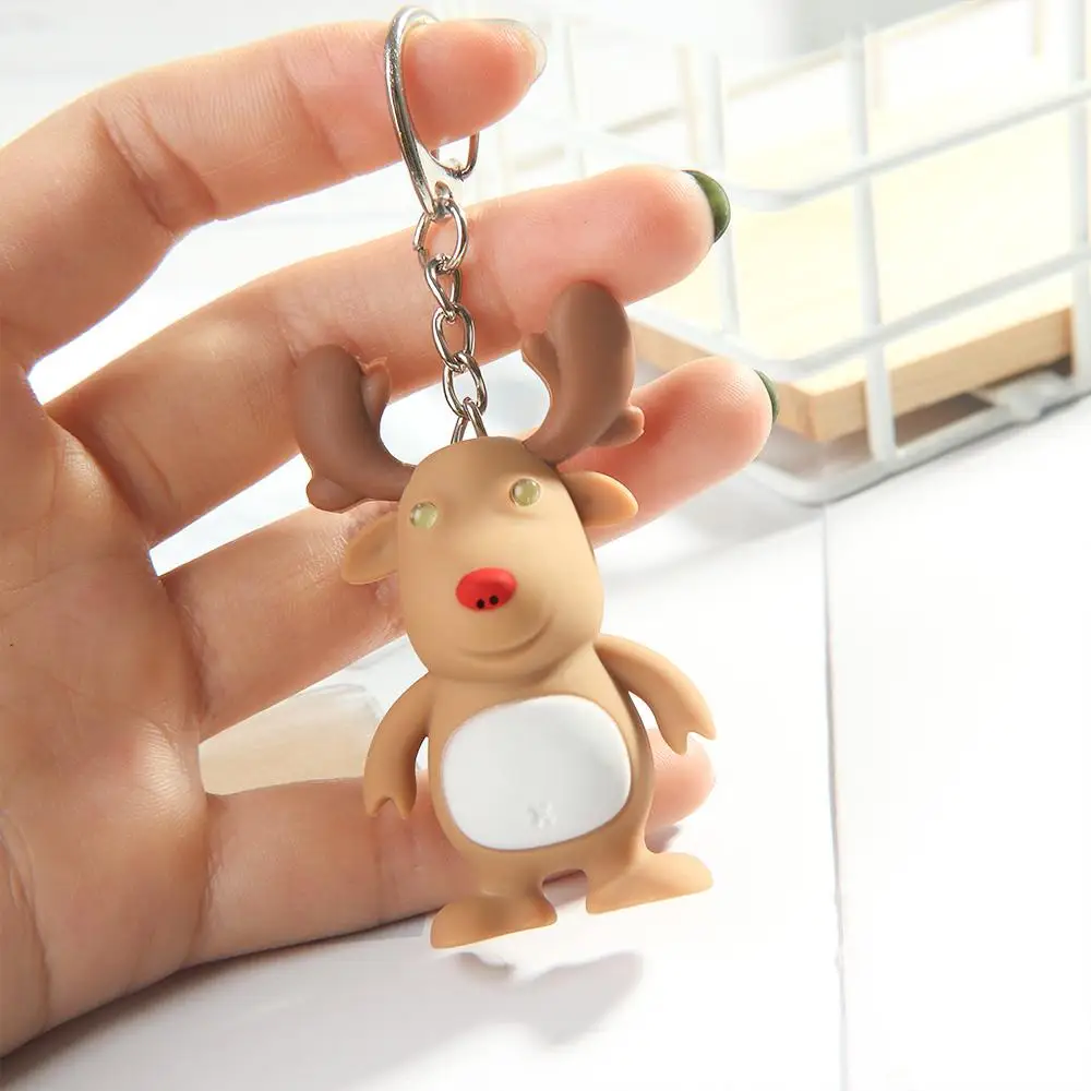 Cute Vocal Mini Flashlight Christmas Gift LED Lights Key Ring Key Chain Luminous