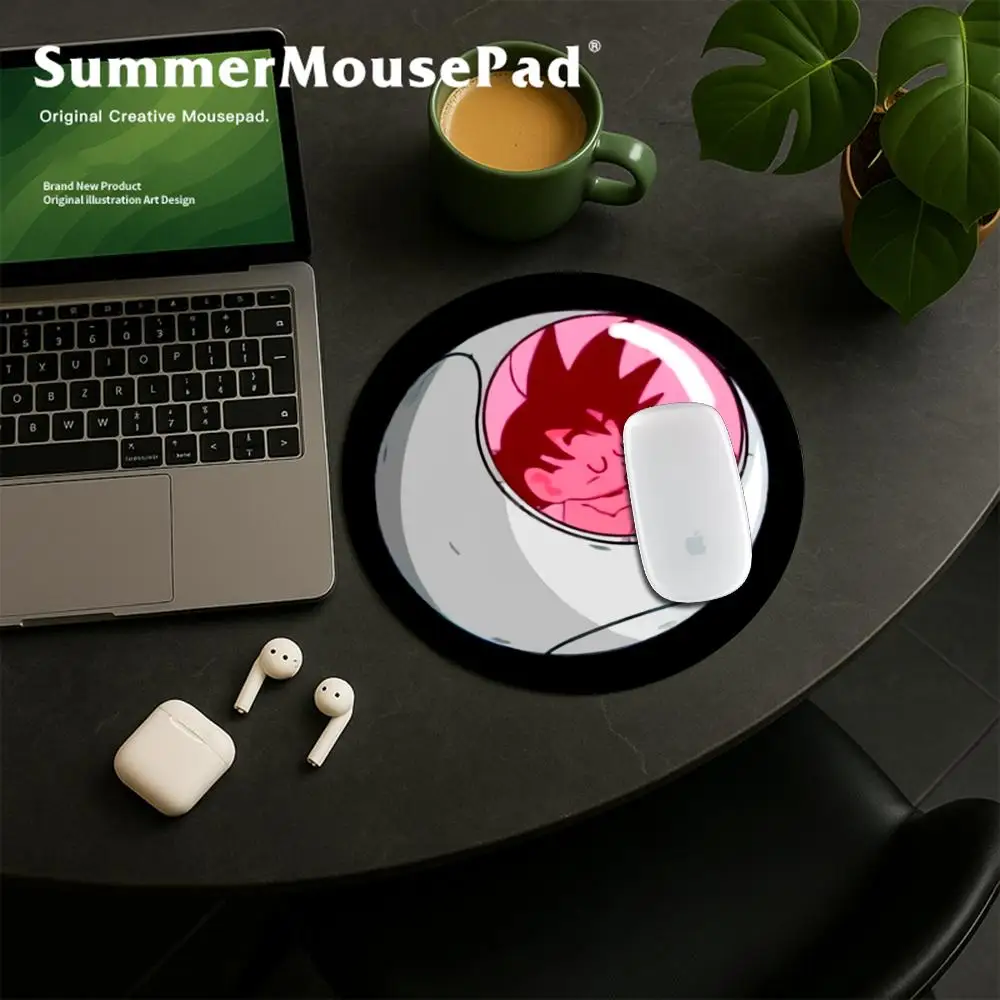Small Round Mouse Pad Rubber PC Mousepad Gamer Gaming Mouse Pads Desk Keyboard Mat DBZ Dragon Ball Z Computer Laptop Mat