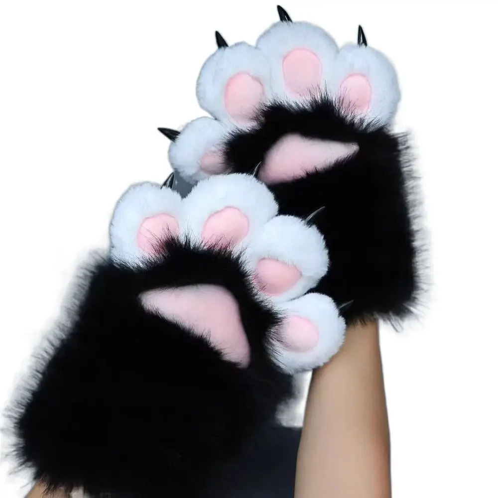 1 Stück Neuer Plüsch-Cosplay-Katzenpfoten-Handschuh Verdickte Quietschende Katzenpfoten-Fäustlinge Cartoon-Tier-Cosplay-Handschuh Geschenke – Detail 6