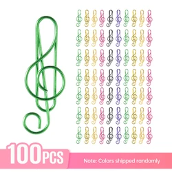 30/50/100PCS  Paper Clips Cute  Musical Note Paperclip Multicolor Metal Bookmarks for Music Enthusiast for Party Invitation Card