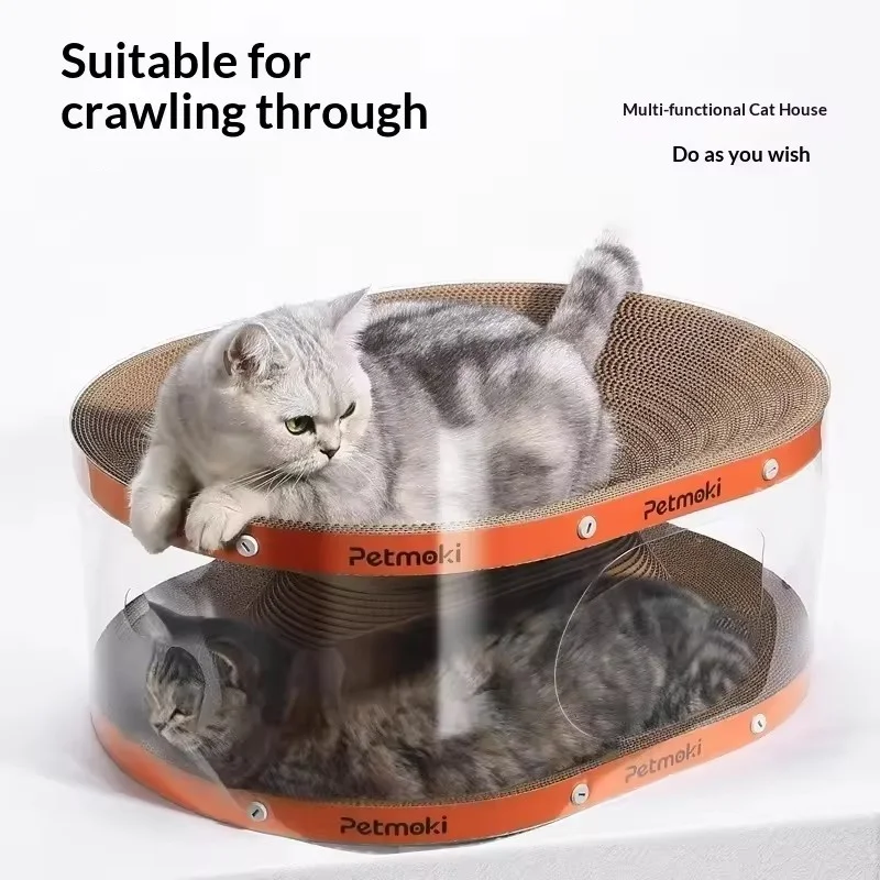 Luxury Multi-Functional Cat Tunnel Bed Nest Integrated Self-Healing Drill Hole Artifact Scratch Board Tree Relieve Cat House Toy