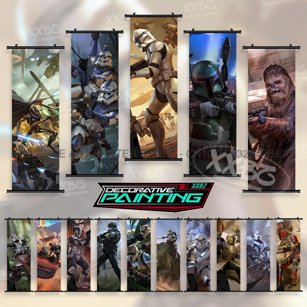 

Star Wars: The Force Awakens Poster Han Solo Home Decor Yoda Hanging Painting Skywalker Wall Art Kylo Ren Movie Scrolls Picture