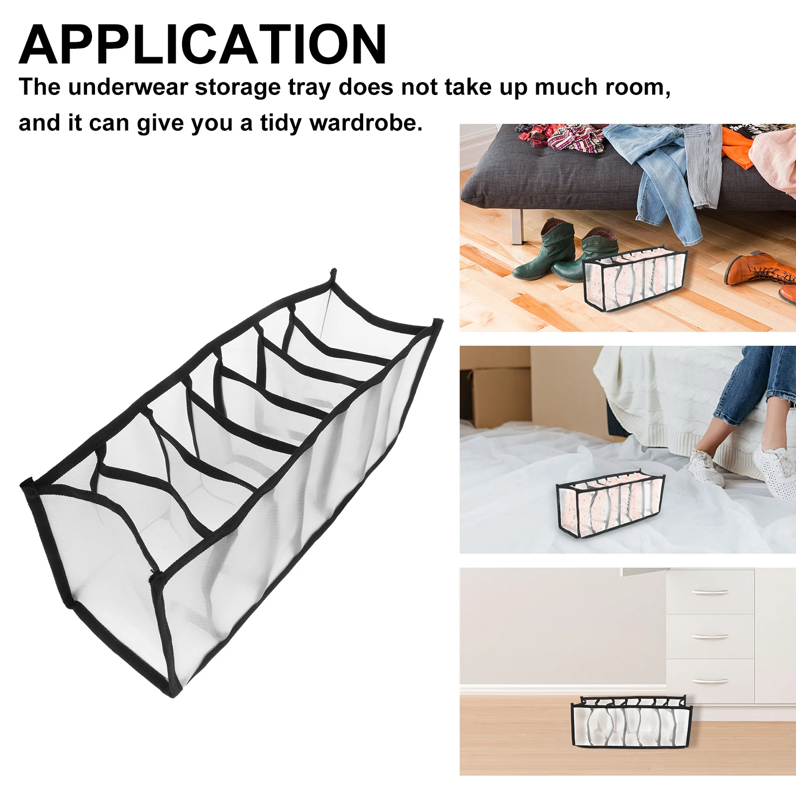 

Underwear Storage Bin Multi Compartment Container for Bras Socks Underwear Organizer Basket Classified Storage Case