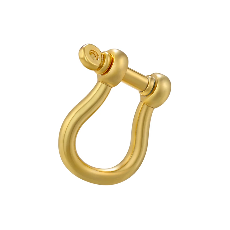 ZHUKOU Gold color U Shape Clasp hooks For Women Handmade Bracelet Jewelry brass Clasp hooks Accessories Wholesale VK146