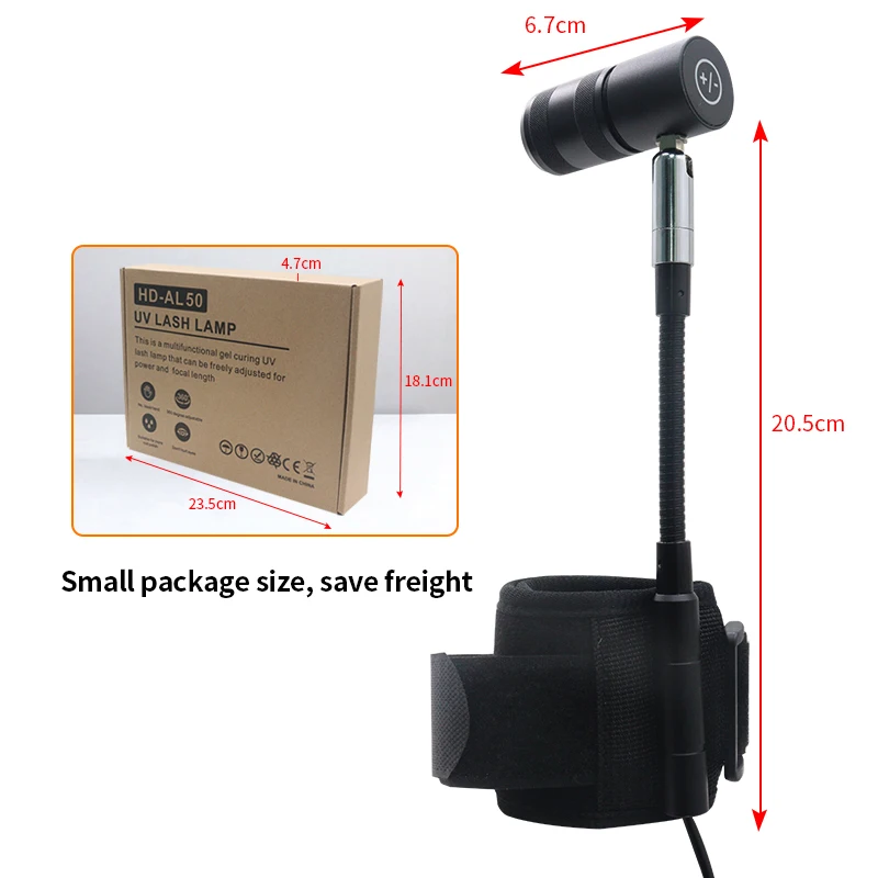 UV/LED Lash Light Touch Control UV Glue Gel Polish Curing Lamp for Eyelash Extension Lamp Wrist Strap