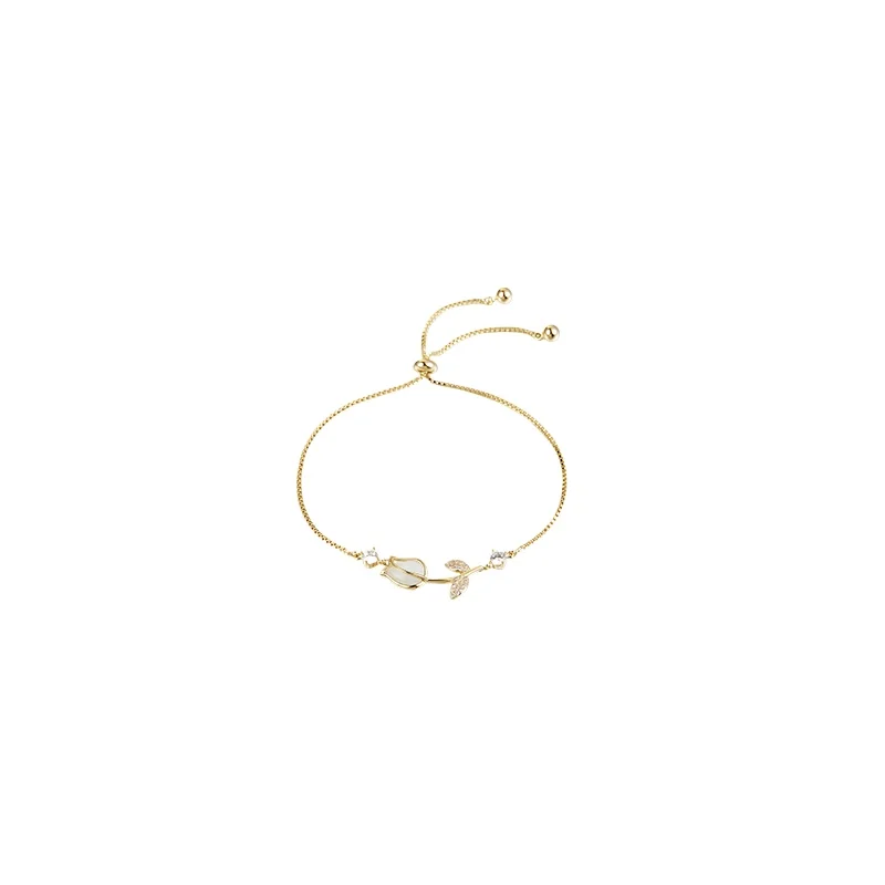 

*Tulip Bracelet Women's Instagram with a Unique Design and High Grade Opal Stone Handicraft