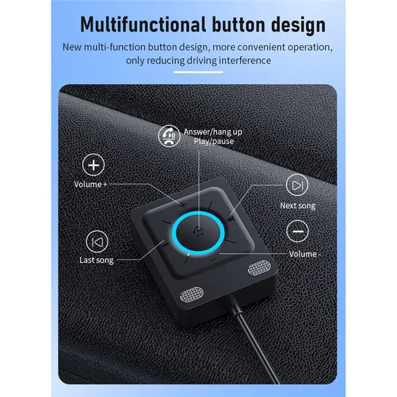 B03B-Wireless Bluetooth 6.0 Car Adapter Dual Mic USB 3.5Mm AUX Adapter Bluetooth Receiver - view 2