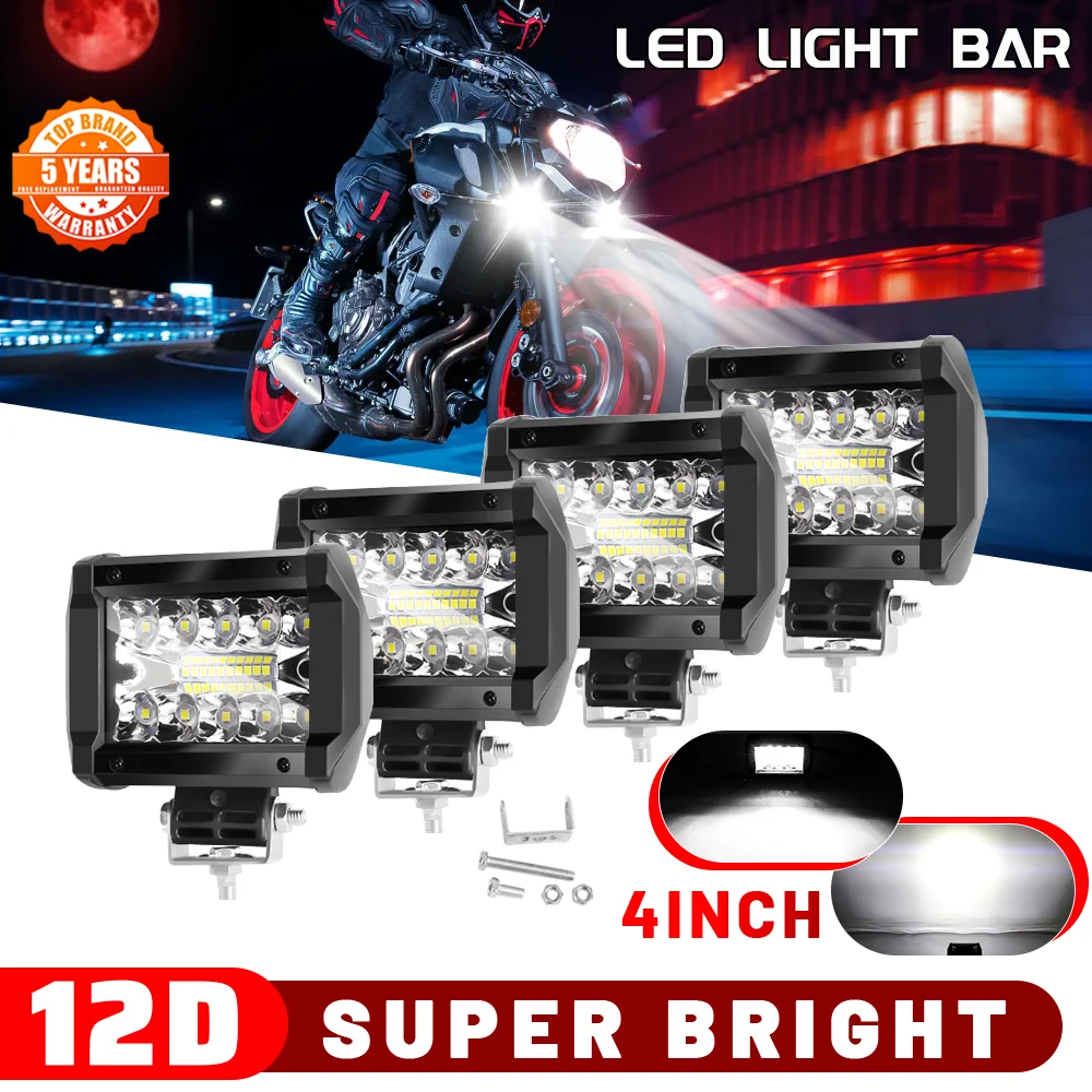 UNISHINE 12V 24V Reflektor do ciężarówki Ciągnik rolniczy Łódź SUV Listwa świetlna / światło robocze Samochodowa listwa świetlna LED Offroad 4x4 Reflektory przeciwmgielne