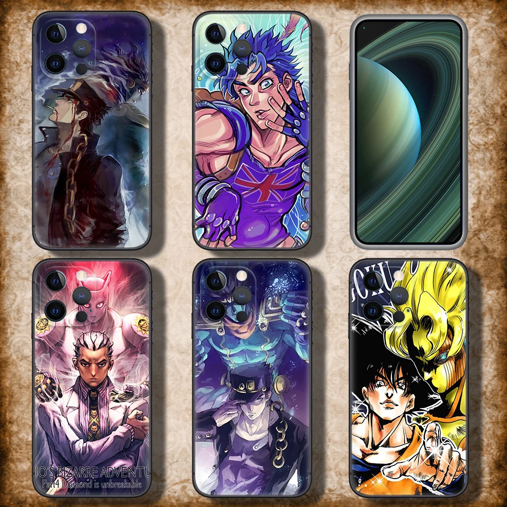 C12 JoJo Bizarre Adventure Soft Silicone Case for iPhone 15 14 Plus 13 12 11 X XS XR Pro Max Mini 8 7 Plus