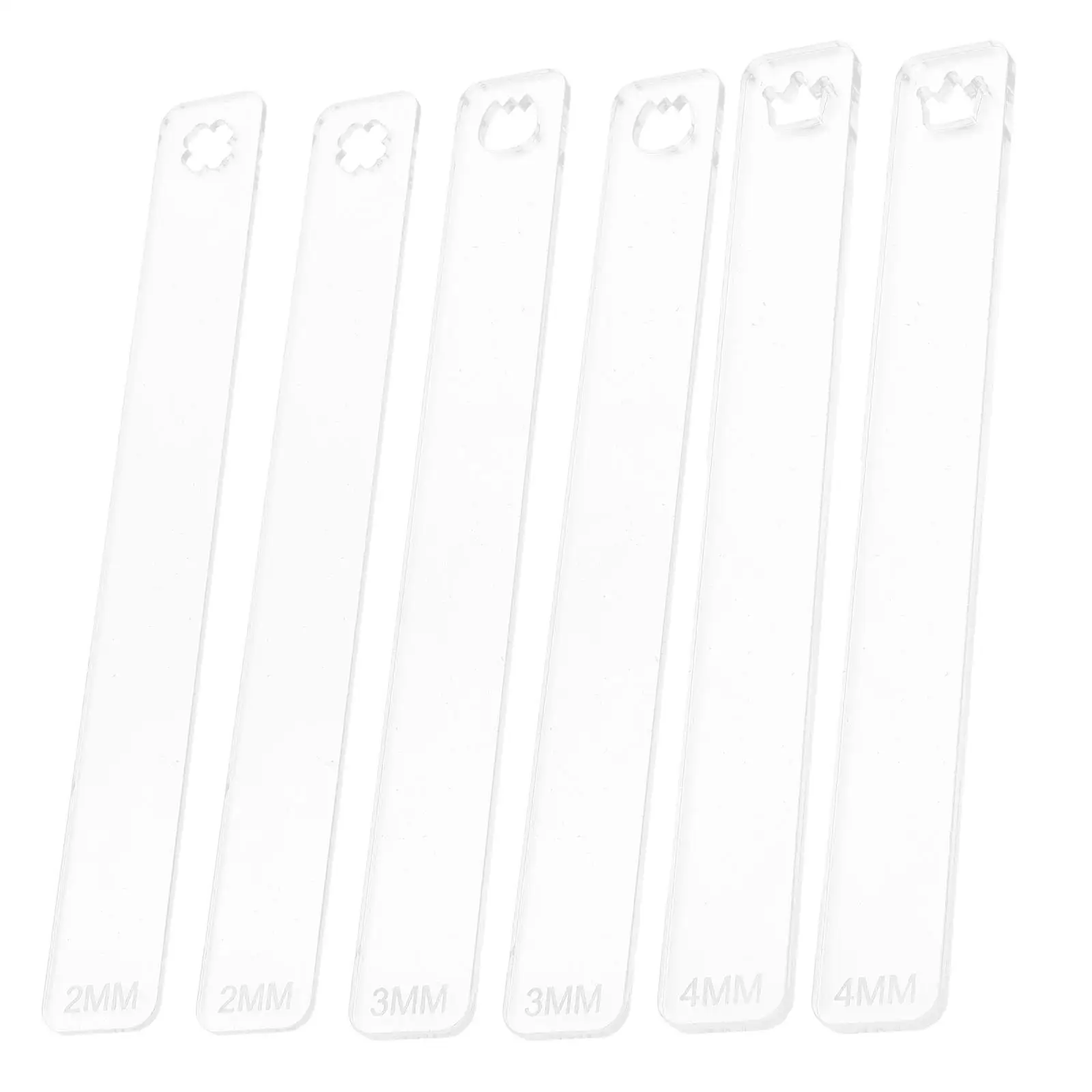 3 Pairs Soft Ceramic Thickness Balance Ruler Clay Measuring Tool Acrylic Supplies Molding Tools Polymer Depth Guides Clay