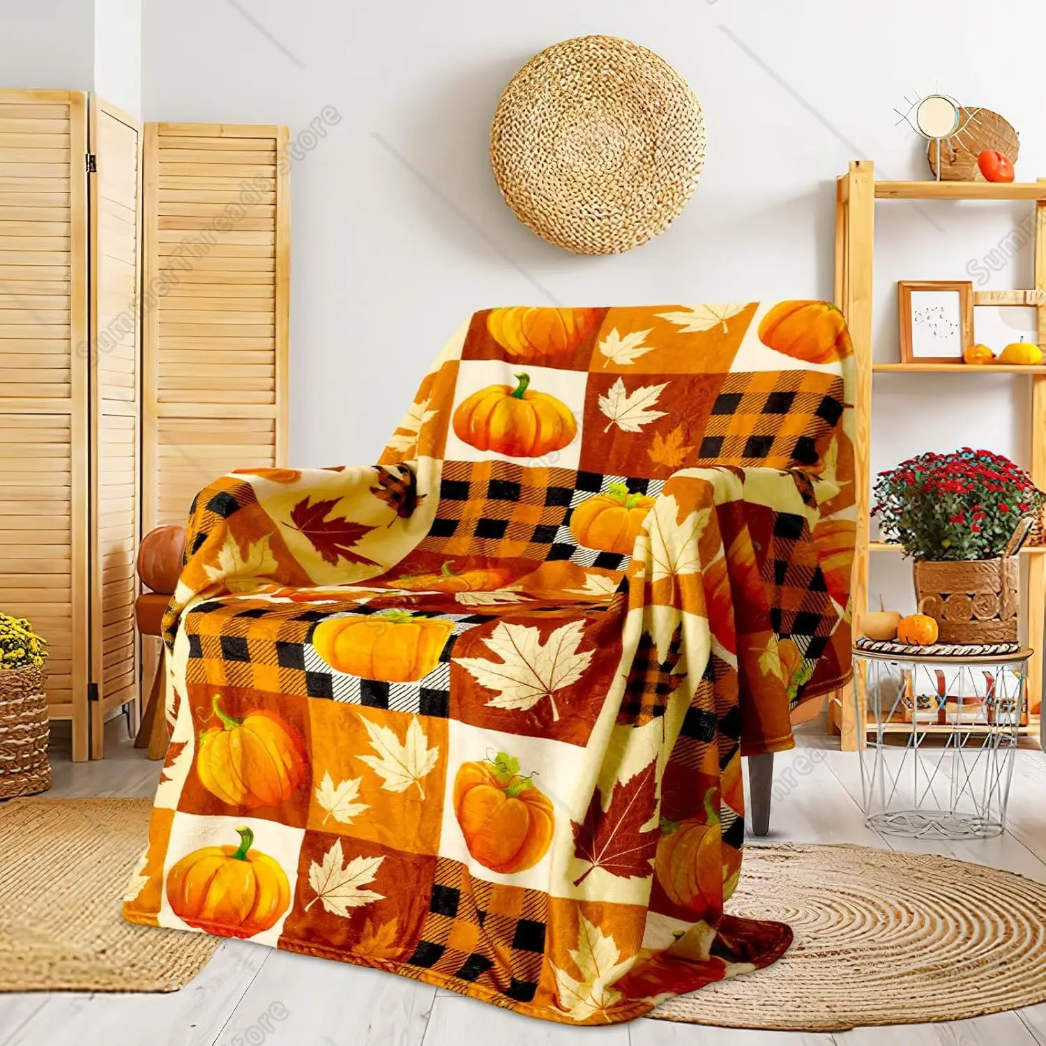 

Одеяло с тыквенным листом, оранжевый мягкий диван для гостиной для женщин и мужчин, специально для осеннего декора