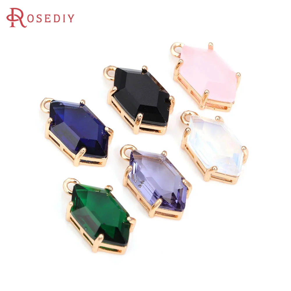 

18K Gold Color Brass and Glass Horse Eye Charms Pendants Diy Jewelry Making Necklace Earrings Accessories for Women