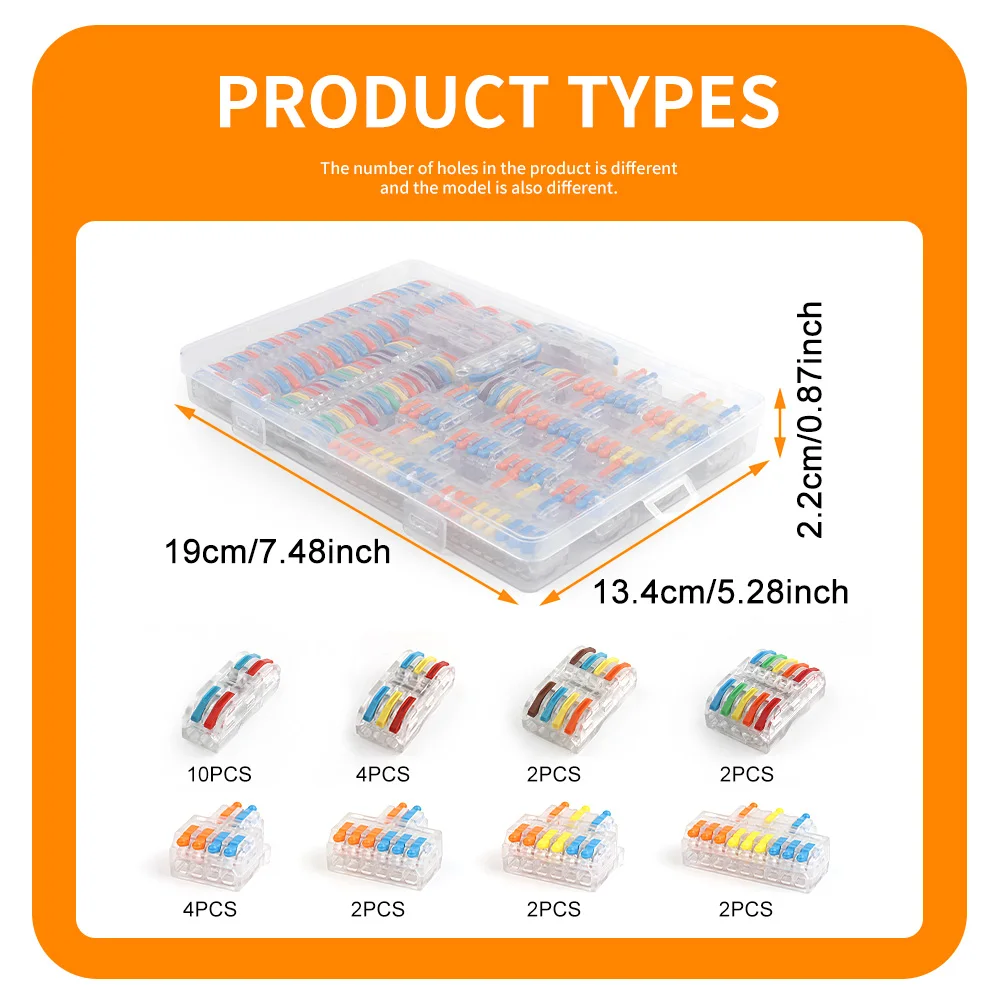 DIY GO 28-teiliges Hebelkabelverbinder-Set, Kompaktes Sortiment für Mehrleiter-Schnellverbindungen, Isolierte Anschlussklemmen – Detail 6