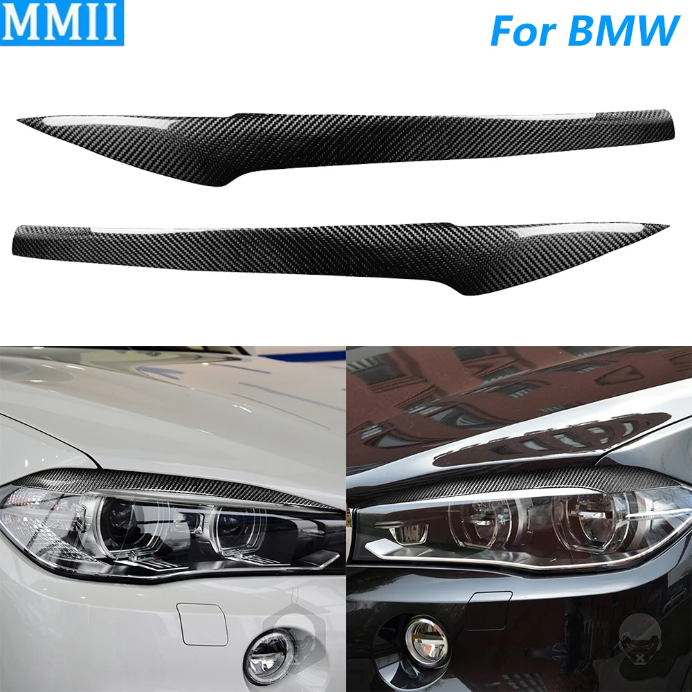 

Для BMW X5 F15 X6 F16 2014-2018 настоящая сухая передняя фара из углеродного волокна, крышка для век, отделка панели, автомобильные аксессуары, украшение