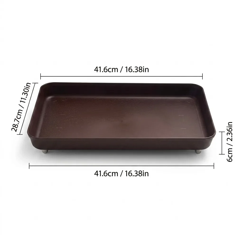 Make-up organizer, opbergbak voor op het kaptafeltje, badkamerbak, plastic met houtnerf, parfumhouder, opbergrek voor cosmetica, metalen poten.