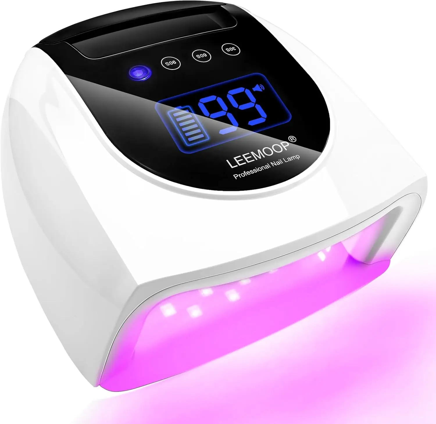 96W Cordless UV LED Nail Lamp with Handle, 42 Beads, 4 Timer Settings and Touch Screen for Gel Nails