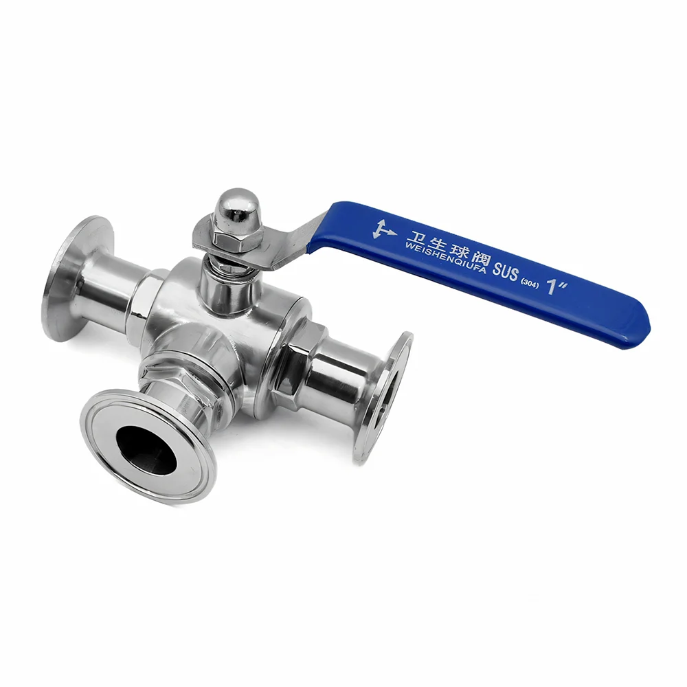 Sanitär-3-Wege-Kugelhahn aus SS304-Edelstahl – 19–51 mm T/L-Anschluss, Zwinge, Tri-Clamp, 1,5 Zoll/2 Zoll, für pharmazeutische Lebensmittel, Homebrew – Detail 8