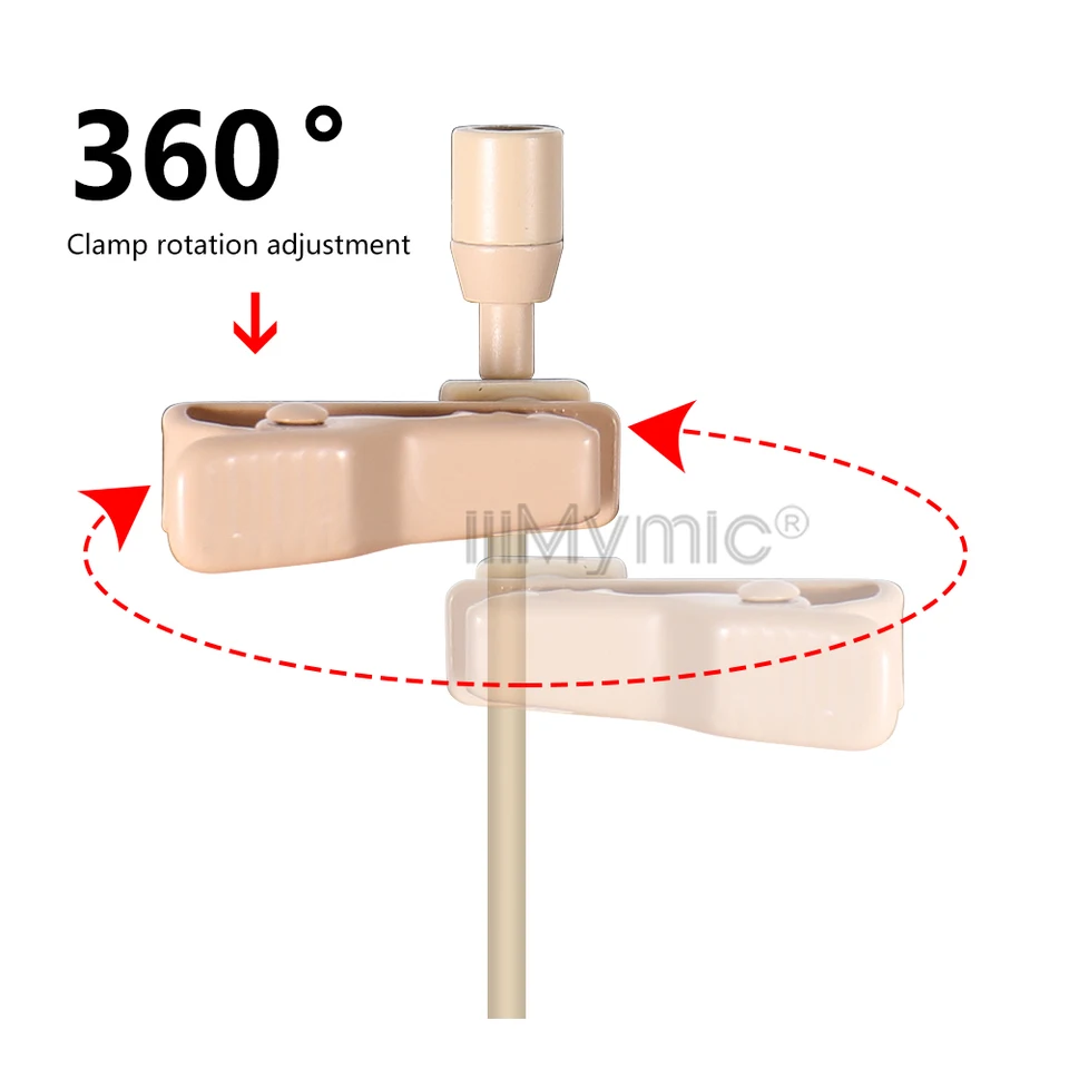 Micrófono de solapa IIIIMyMic color piel, cable grueso para transmisores de correa de AKG, Shure, Sennheiser 5