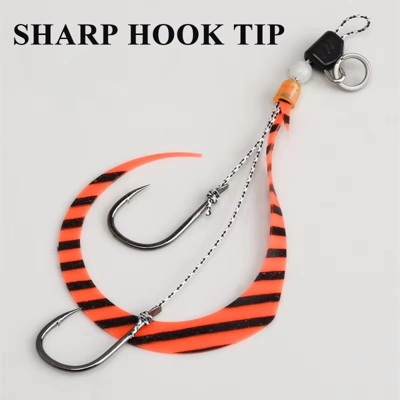 3 unids/bolsa anzuelos de pesca de mar banda flotante biónica de silicona cebo de pesca de barco luminoso pesca Real pargo bacalao anzuelos de cebo falso