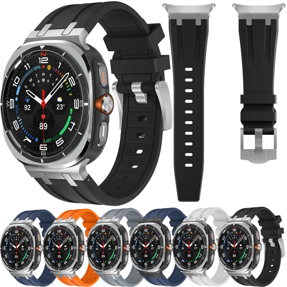 Flüssiges Silikonarmband für Samsung Galaxy Watch 8 Ultra 47mm Metallverbindung Silikon-Armband Galaxy Watch Ultra Gürtel