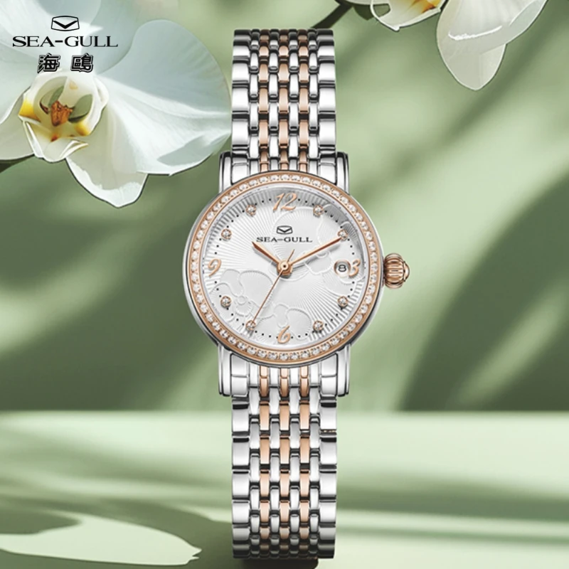 Sea-Gull Luxury Watch For Woman 316L Stainless Steel Automatic Mechanical Watch Sapphire Crystal 50M Waterproof Wristwatch 1074L