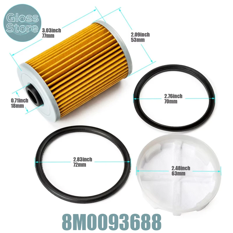 Комплект из 10 новых топливных фильтров Gen 3 для Mercury MerCruiser 35-8M0093688, 8M0093688, 8M0204703, модуль водоотделения