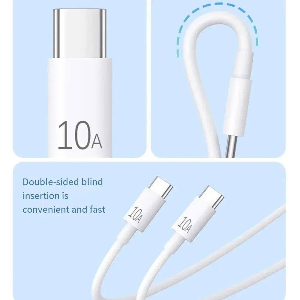 10A USB Type-C كابل بيانات 120 واط الهاتف سلك شحن سريع PD سلك شحن سريع لشاومي هواوي كابل شحن 0.25/1/1.5/2/3 متر #5