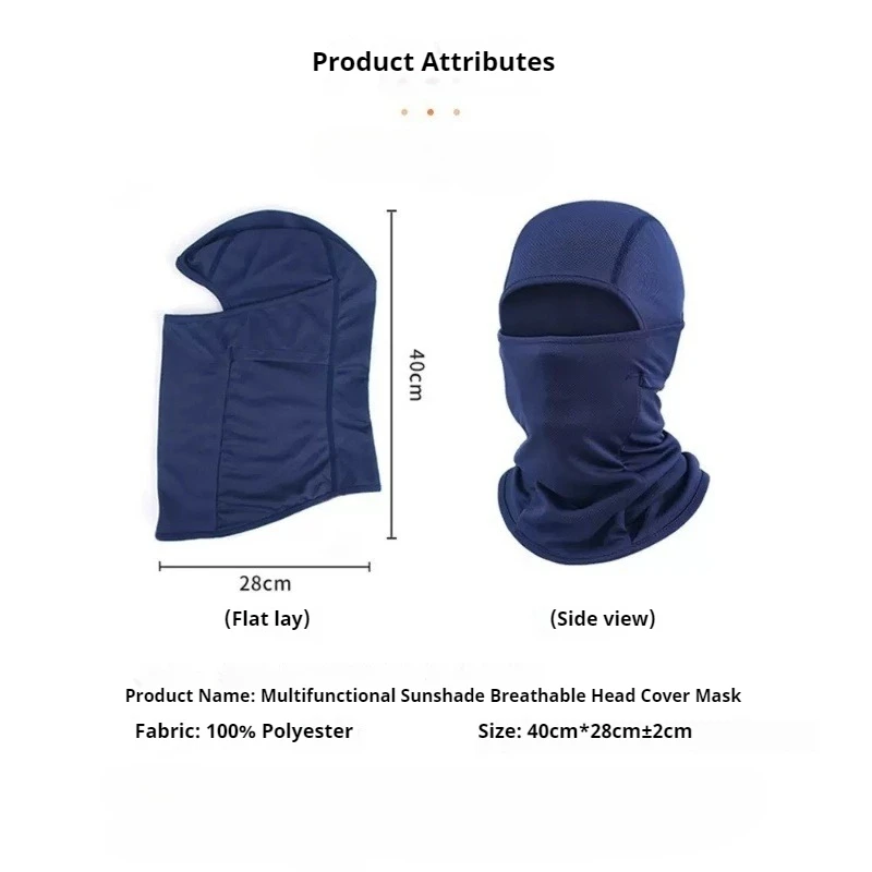หน้ากากบาลาคลาวาแบบเต็มหน้า แห้งเร็ว สำหรับเดินป่า ปั่นจักรยาน ตั้งแคมป์ ล่าสัตว์ เล่นแอร์ซอฟต์ หมวกคลุมศีรษะสำหรับขี่จักรยาน ผ้าคลุมศีรษะสำหรับฤดูร้อน สำหรับผู้ชายและผู้หญิง