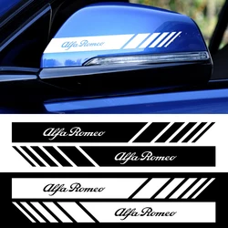 2pcs Car Sticker Color Stripe Racing Strips Side Rear View Mirror Decor Decal For Alfa Romeo Giulietta Giulia Mito Brera Stelvio